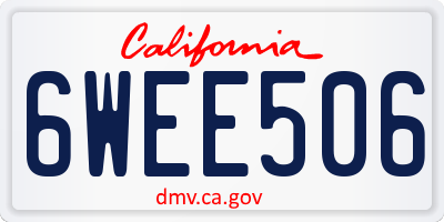 CA license plate 6WEE506