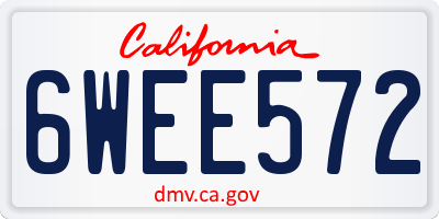 CA license plate 6WEE572