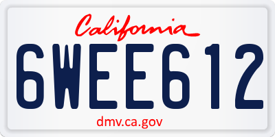 CA license plate 6WEE612