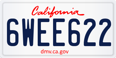 CA license plate 6WEE622