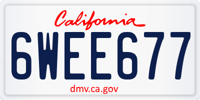 CA license plate 6WEE677