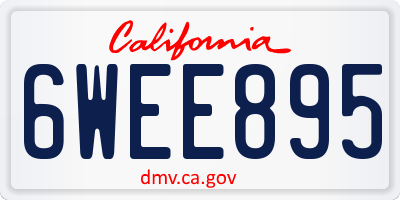 CA license plate 6WEE895