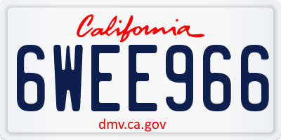 CA license plate 6WEE966