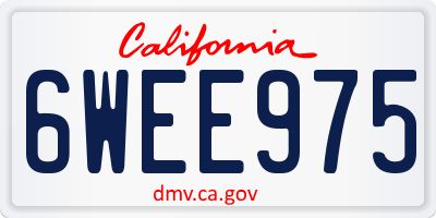 CA license plate 6WEE975