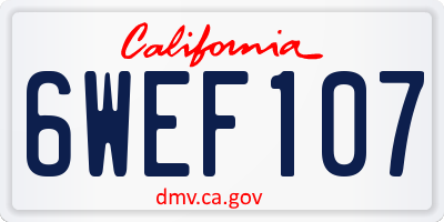 CA license plate 6WEF107