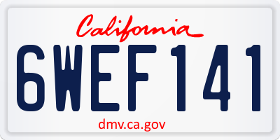 CA license plate 6WEF141