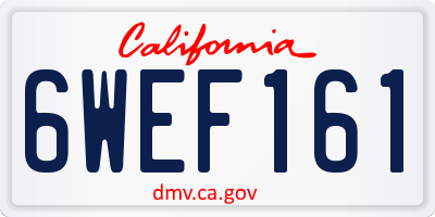 CA license plate 6WEF161