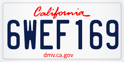CA license plate 6WEF169