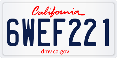 CA license plate 6WEF221