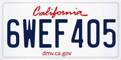 CA license plate 6WEF405