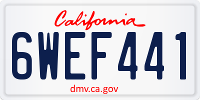 CA license plate 6WEF441
