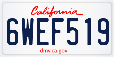 CA license plate 6WEF519