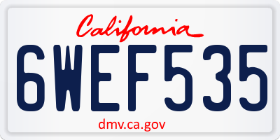 CA license plate 6WEF535