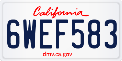 CA license plate 6WEF583