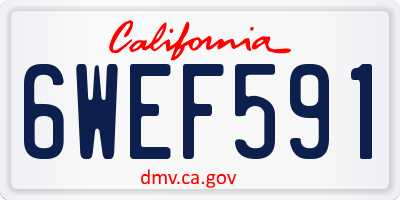 CA license plate 6WEF591