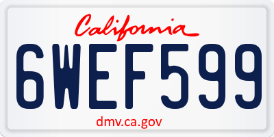 CA license plate 6WEF599