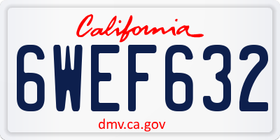 CA license plate 6WEF632