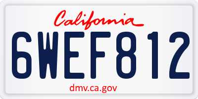 CA license plate 6WEF812
