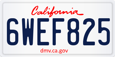 CA license plate 6WEF825