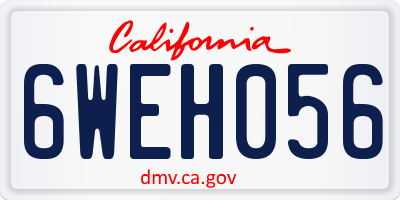 CA license plate 6WEH056