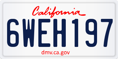 CA license plate 6WEH197