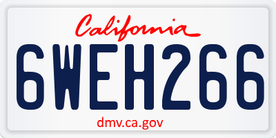 CA license plate 6WEH266