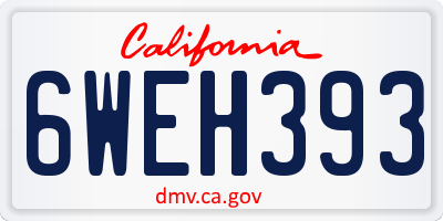 CA license plate 6WEH393