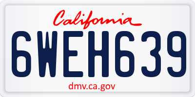 CA license plate 6WEH639