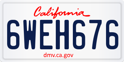 CA license plate 6WEH676