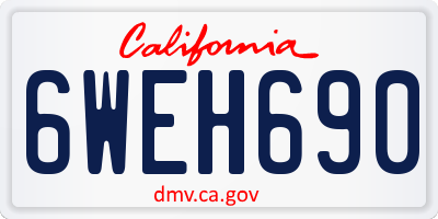 CA license plate 6WEH690