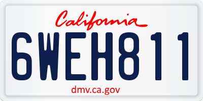 CA license plate 6WEH811