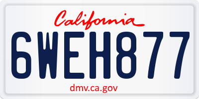 CA license plate 6WEH877