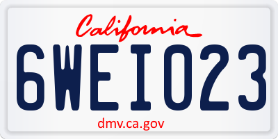 CA license plate 6WEI023