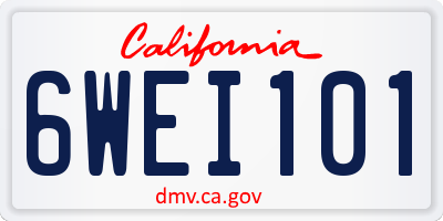 CA license plate 6WEI101