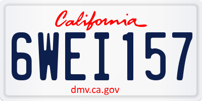 CA license plate 6WEI157