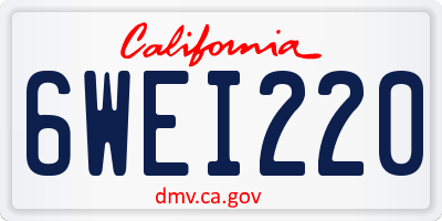 CA license plate 6WEI220