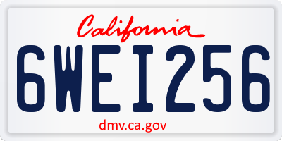 CA license plate 6WEI256
