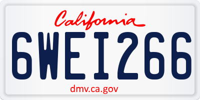 CA license plate 6WEI266