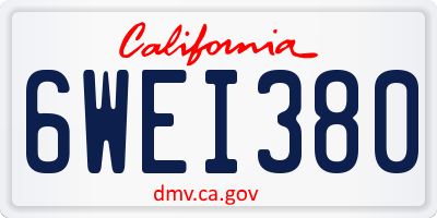 CA license plate 6WEI380