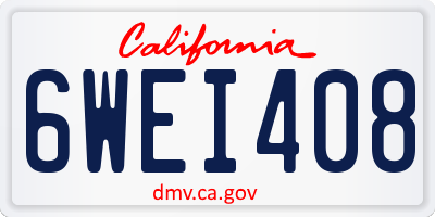 CA license plate 6WEI408