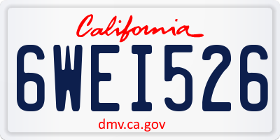 CA license plate 6WEI526