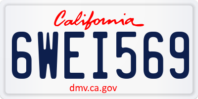 CA license plate 6WEI569