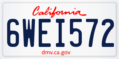 CA license plate 6WEI572