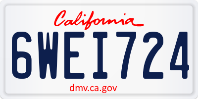 CA license plate 6WEI724