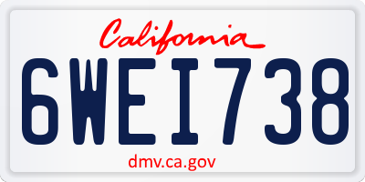 CA license plate 6WEI738
