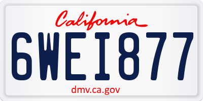 CA license plate 6WEI877