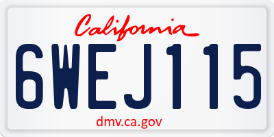 CA license plate 6WEJ115
