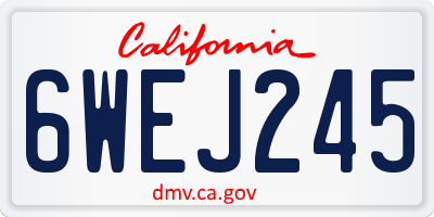 CA license plate 6WEJ245