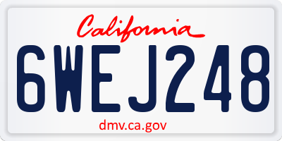 CA license plate 6WEJ248