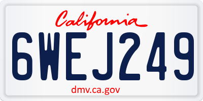 CA license plate 6WEJ249